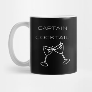 Captain Cocktail Typography White Design Mug